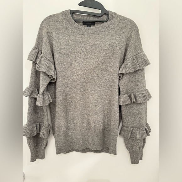J Crew Ruffle Sleeve Sweater - Picture 1 of 6